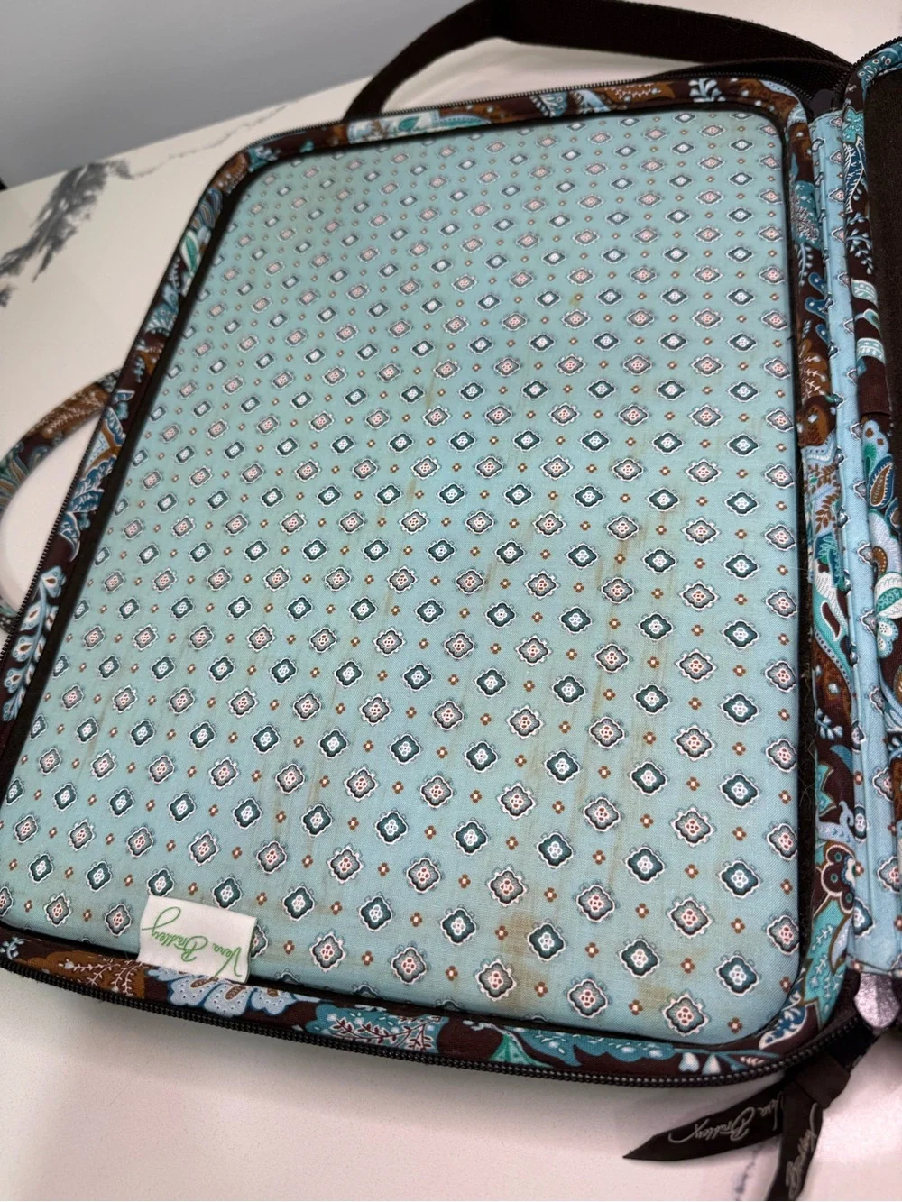 Vera Bradley RETIRED Java Blue Floral Laptop/Business Secure Travel Bag